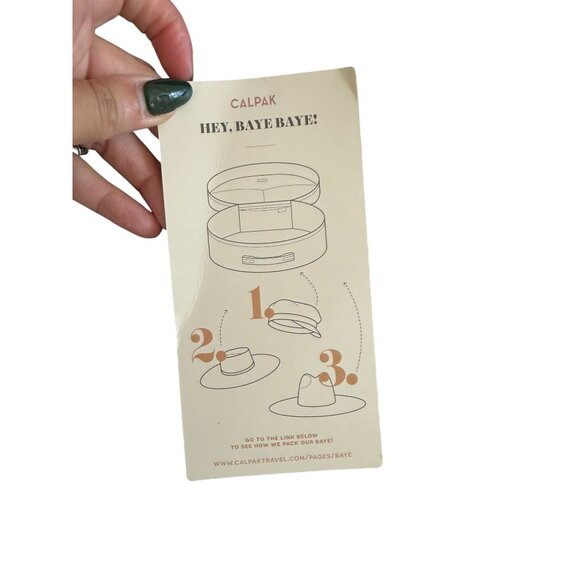 CALPAK Gray White Marble Hat Round Luggage Case w/ Strap - Picture 5 of 16